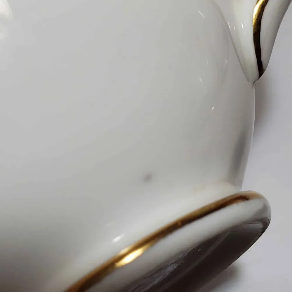 Hammersley Teacup and Saucer Yellow Pink Blue Flowers Bone China Vintage
